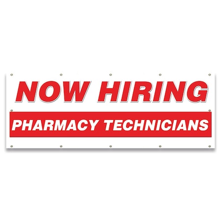 Signmission Now Hiring Pharmacy Technicians Banner Apply Inside Accepting Application Single Sided B-120-30286